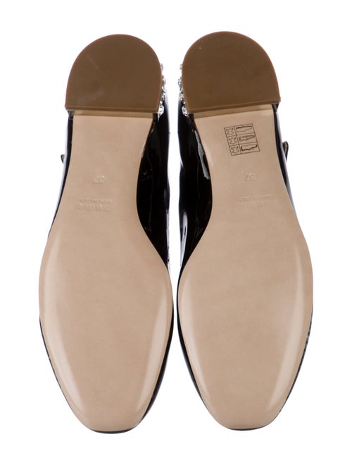 Miu Miu Patent Leather Crystal Embellishments Mary Jane Flats