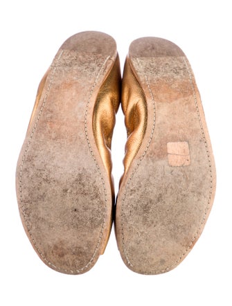 Miu Miu Leather Crystal Embellishments Flats