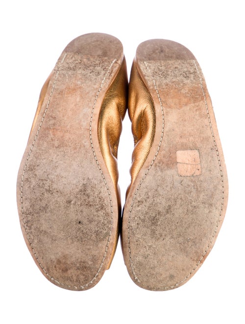Miu Miu Leather Crystal Embellishments Flats