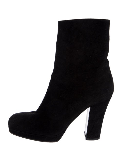 Miu Miu Suede Leather Trim Embellishment Boots