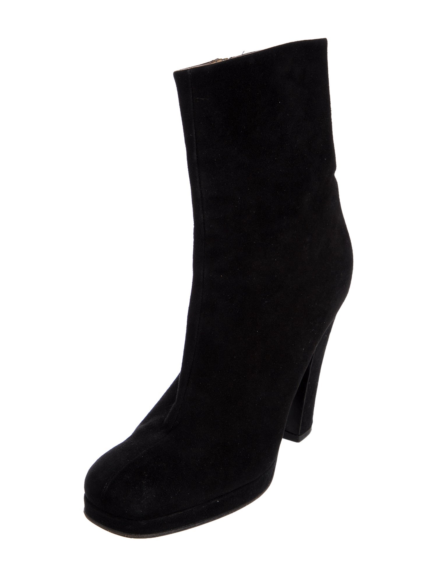 Miu Miu Suede Leather Trim Embellishment Boots