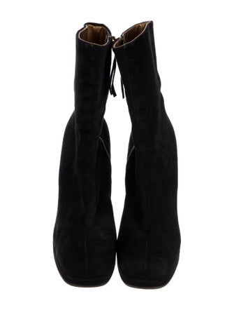 Miu Miu Suede Leather Trim Embellishment Boots
