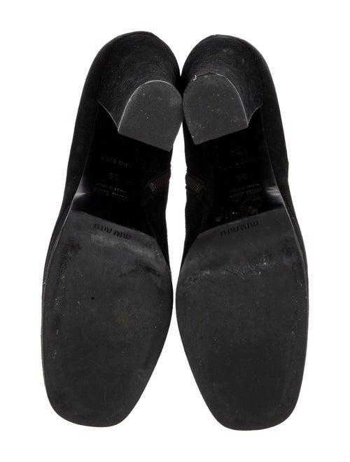 Miu Miu Suede Leather Trim Embellishment Boots
