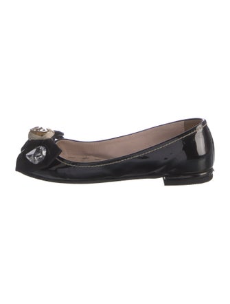 Miu Miu Patent Leather Bow Accents Flats