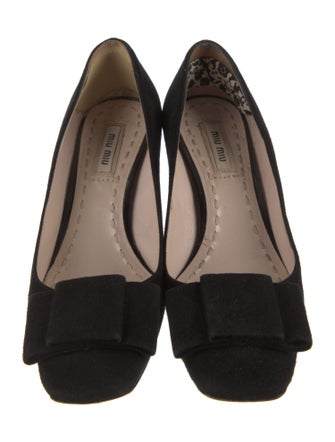 Miu Miu Suede Bow Accents Pumps