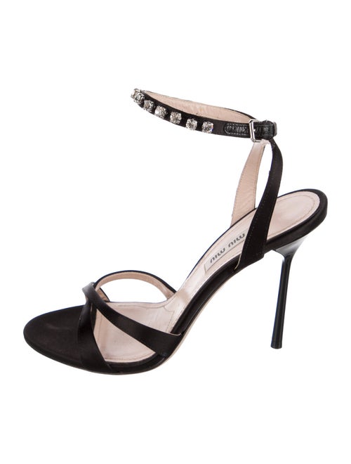Miu Miu Satin Crystal Embellishments Sandals
