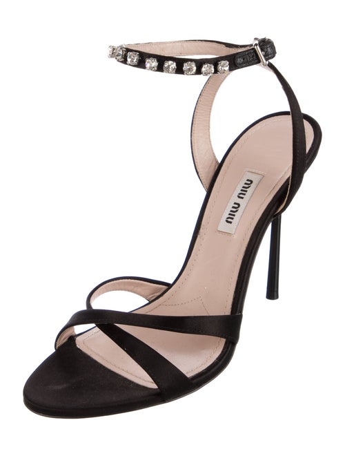 Miu Miu Satin Crystal Embellishments Sandals