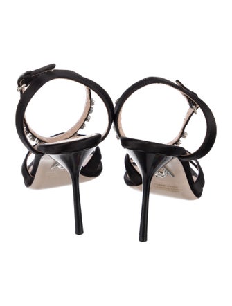 Miu Miu Satin Crystal Embellishments Sandals