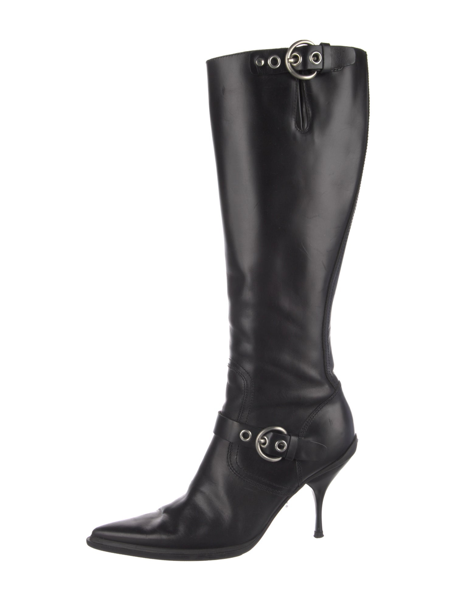 Miu Miu Leather Riding Boots