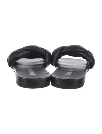 Miu Miu Leather Braided Accents Slides