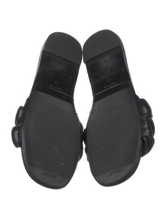 Miu Miu Leather Braided Accents Slides