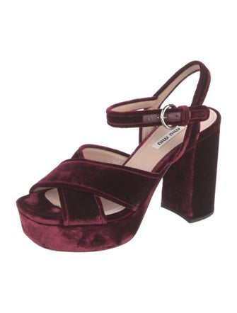 Miu Miu Velvet Slingback Sandals