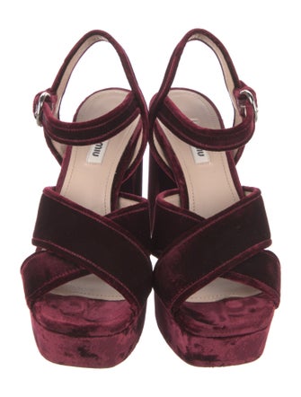 Miu Miu Velvet Slingback Sandals