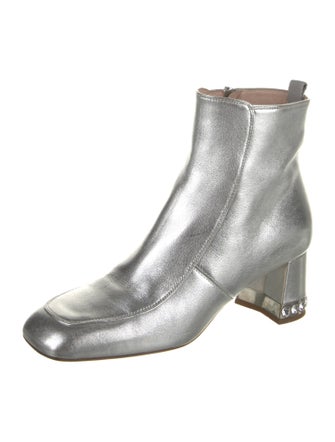 Miu Miu Leather Crystal Embellishments Boots