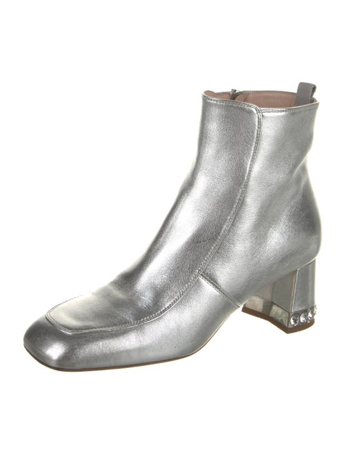 Miu Miu Leather Crystal Embellishments Boots