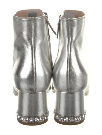 Miu Miu Leather Crystal Embellishments Boots