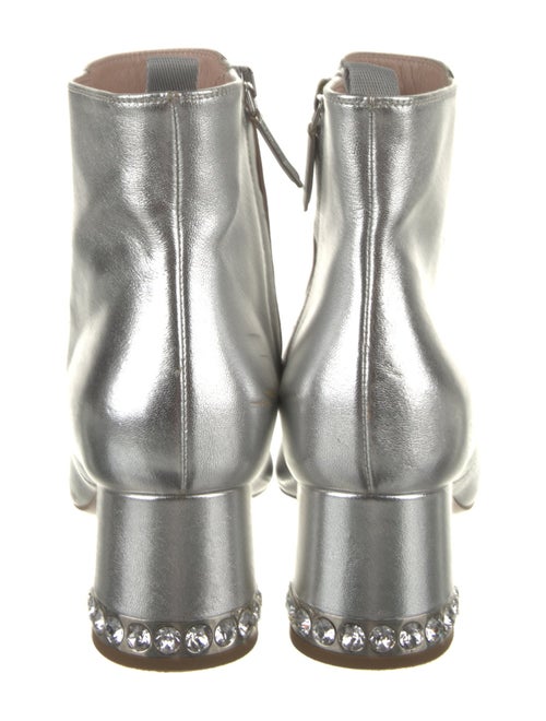 Miu Miu Leather Crystal Embellishments Boots