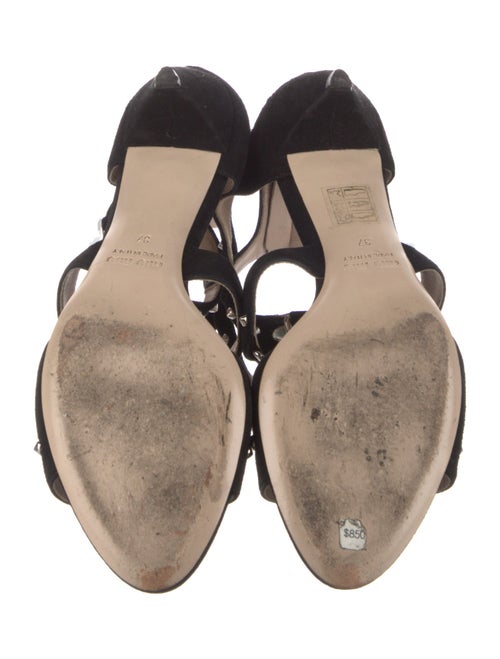 Miu Miu Suede Studded Accents Gladiator Sandals