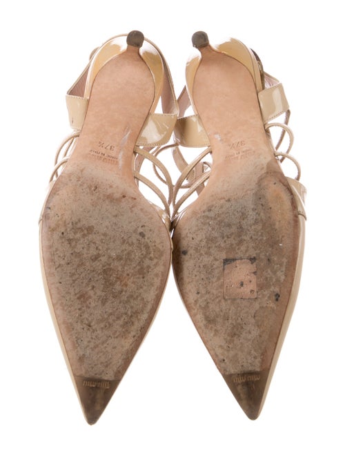 Miu Miu Patent Leather Cutout Accent Slingback Pumps