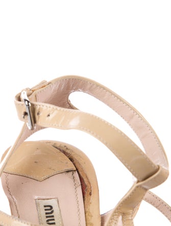 Miu Miu Patent Leather Cutout Accent Slingback Pumps