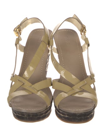 Miu Miu Patent Leather Slingback Sandals