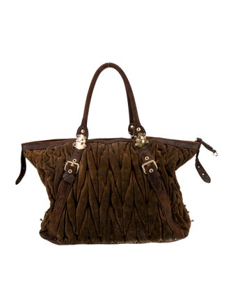 Miu Miu Suede Top Handle Bag