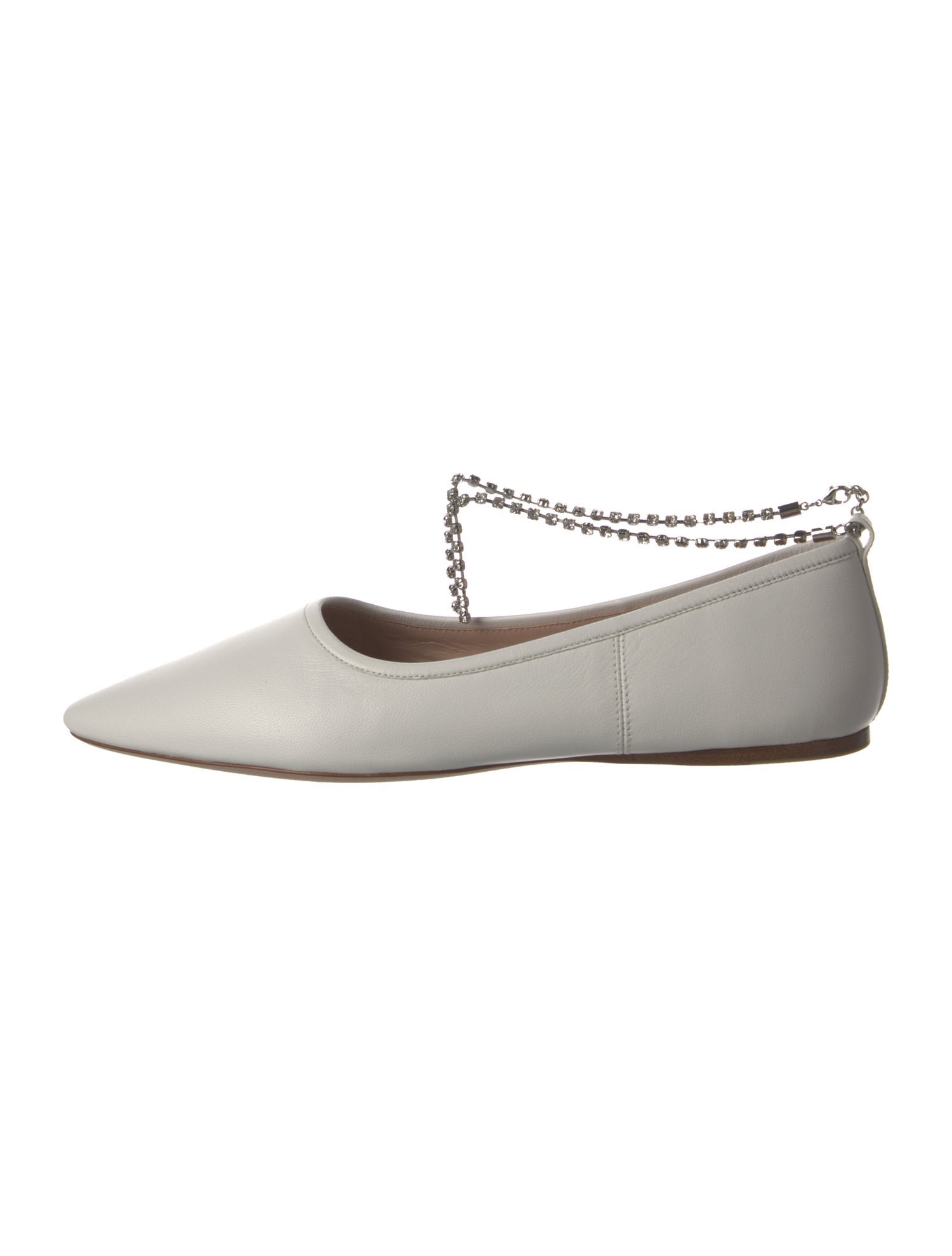 Miu Miu Leather Crystal Embellishments Ballet Flats