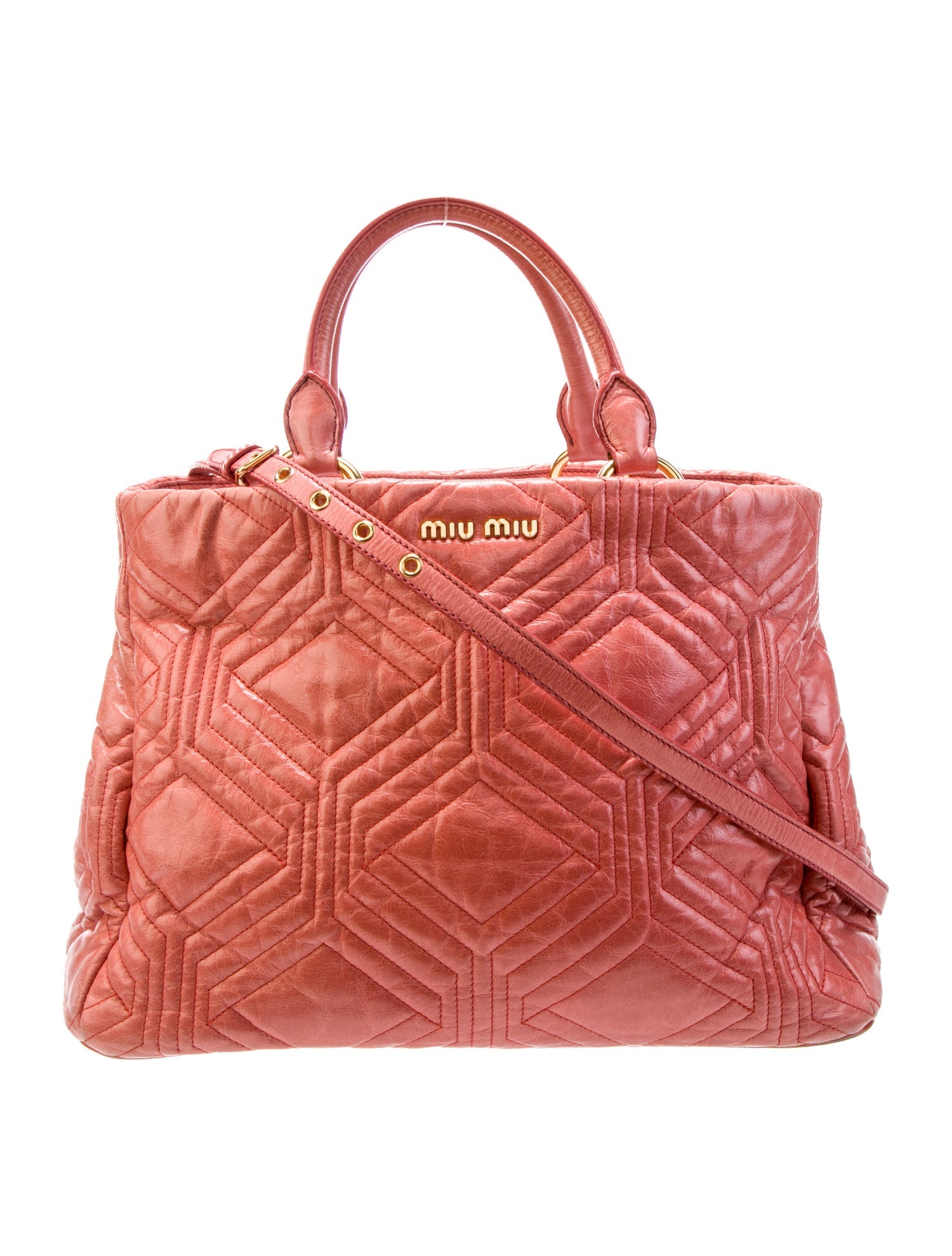 Miu Miu Leather Vitello Shine Trapu w/ Strap