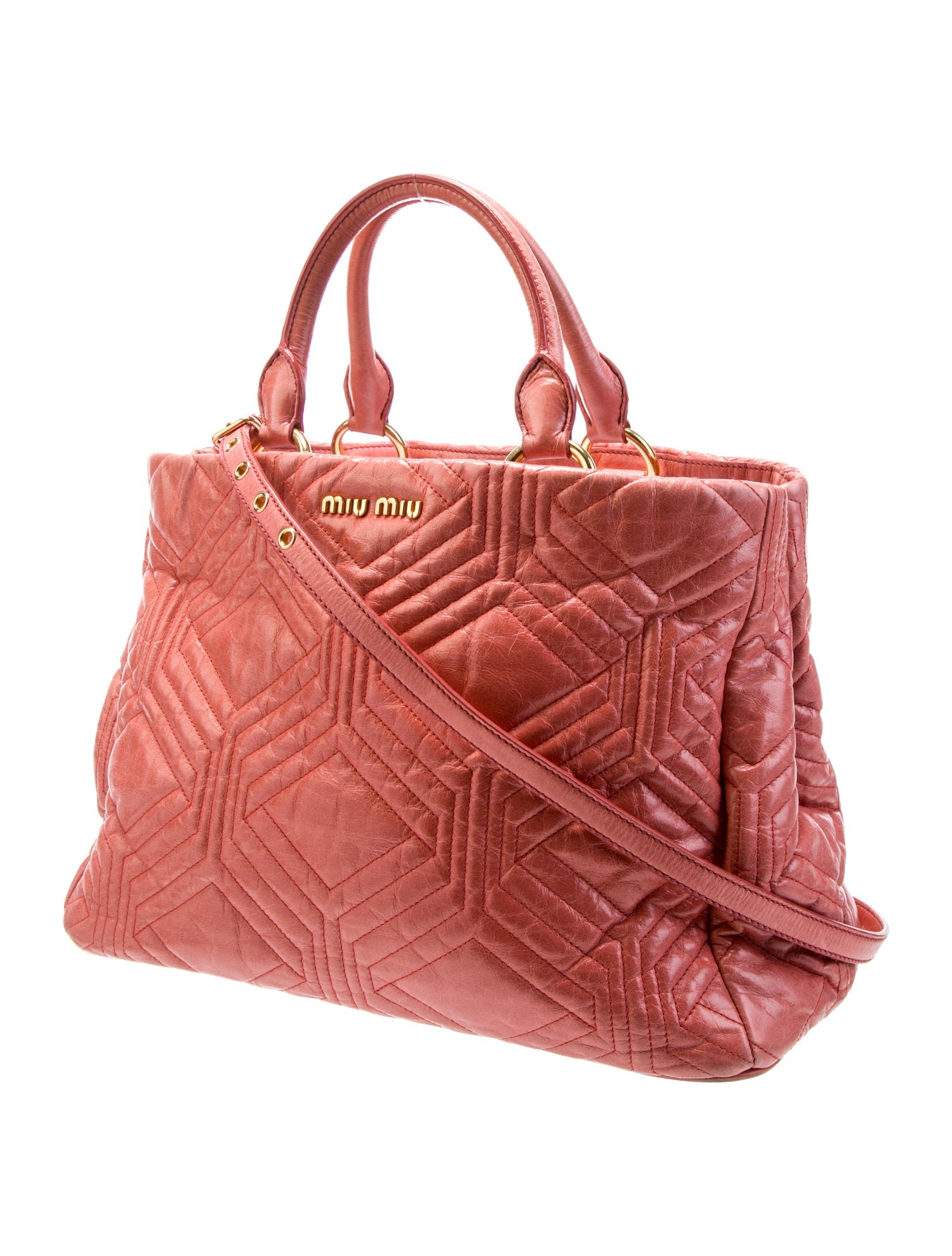 Miu Miu Leather Vitello Shine Trapu w/ Strap