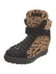 Miu Miu Ponyhair Animal Print Wedge Sneakers