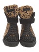 Miu Miu Ponyhair Animal Print Wedge Sneakers