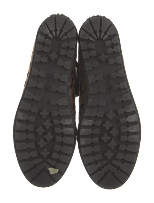 Miu Miu Ponyhair Animal Print Wedge Sneakers