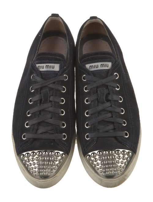 Miu Miu Suede Studded Accents Sneakers