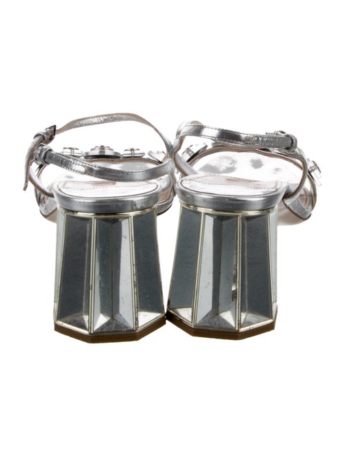 Miu Miu Leather Crystal Embellishments Sandals