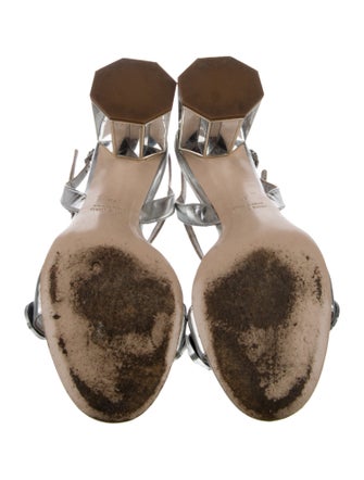 Miu Miu Leather Crystal Embellishments Sandals