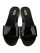 Miu Miu Patent Leather Crystal Embellishments Slides