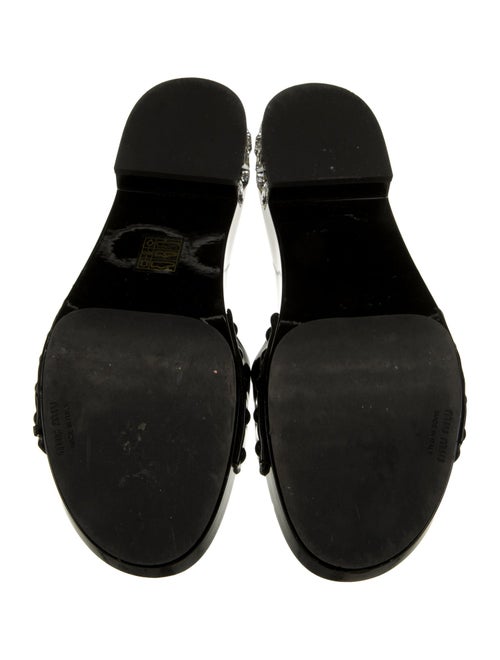 Miu Miu Patent Leather Crystal Embellishments Slides