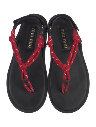 Miu Miu Leather Slingback Sandals