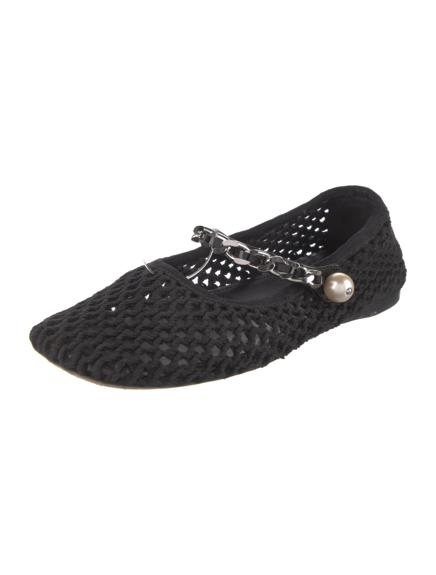 Miu Miu Chain-Link Accents Mary Jane Flats
