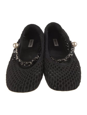 Miu Miu Chain-Link Accents Mary Jane Flats