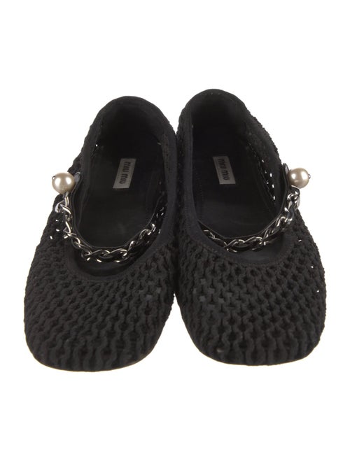 Miu Miu Chain-Link Accents Mary Jane Flats