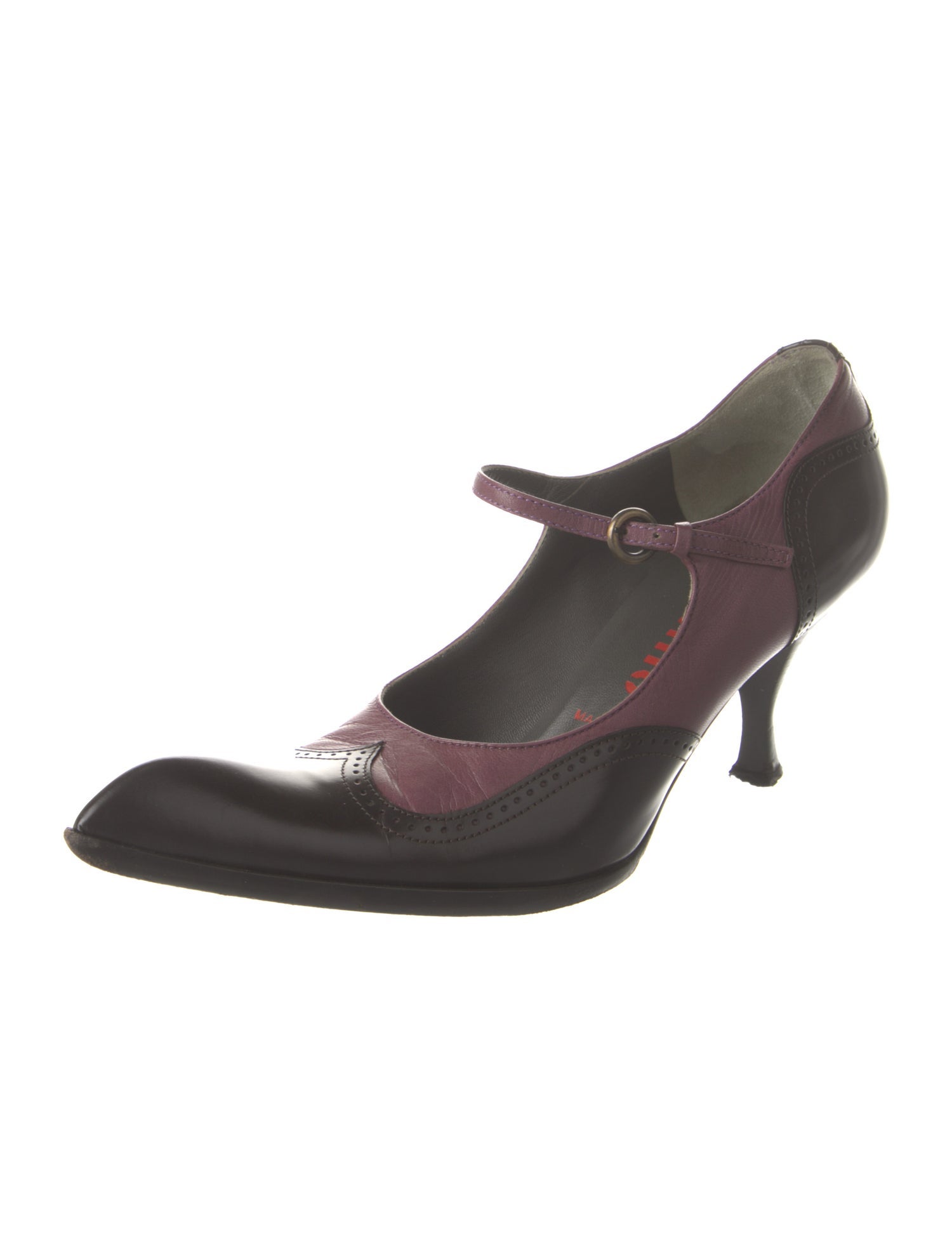 Miu Miu Leather Colorblock Pattern Pumps