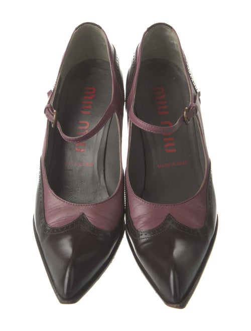 Miu Miu Leather Colorblock Pattern Pumps