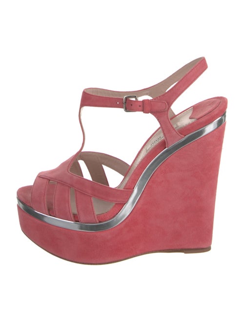 Miu Miu Suede T-Strap Sandals