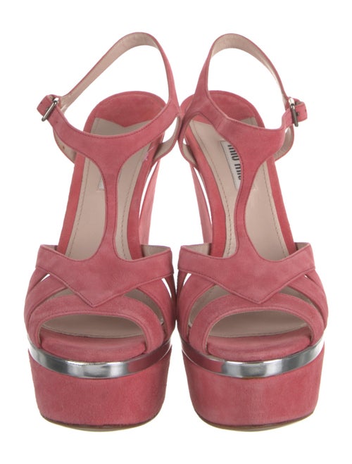 Miu Miu Suede T-Strap Sandals