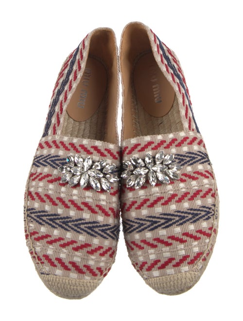Miu Miu Patterned Crystal Embellishments Espadrilles