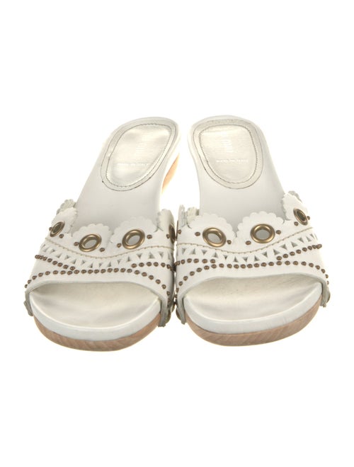 Miu Miu Leather Lasercut Accents Slides