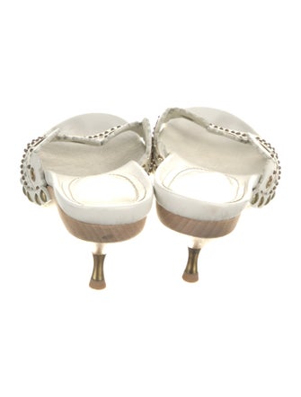 Miu Miu Leather Lasercut Accents Slides