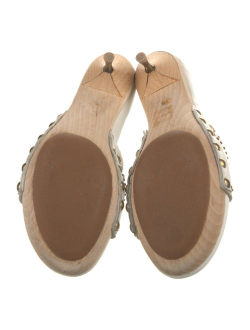 Miu Miu Leather Lasercut Accents Slides