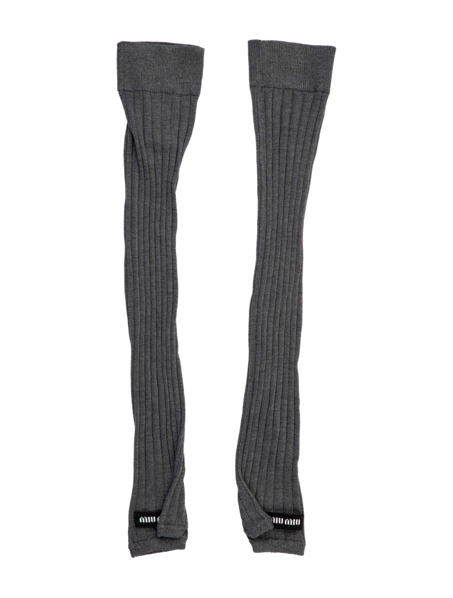 Miu Miu grey pattern print arm gloves